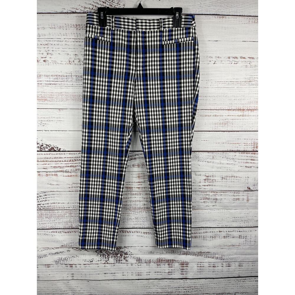 Banana Republic Pants Women's 6 Multicolor Plaid Curvy Sloan Ankle Stretch Ponte